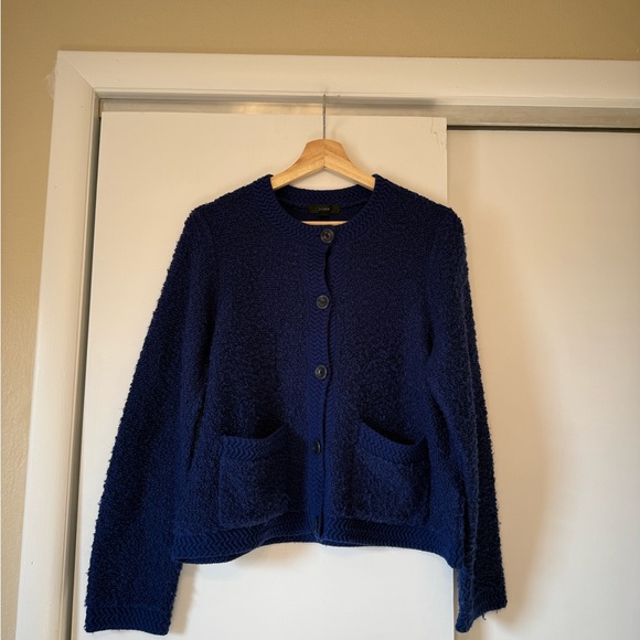 J. Crew Deep Blue Lady Jacket/Sweater - Picture 2 of 12